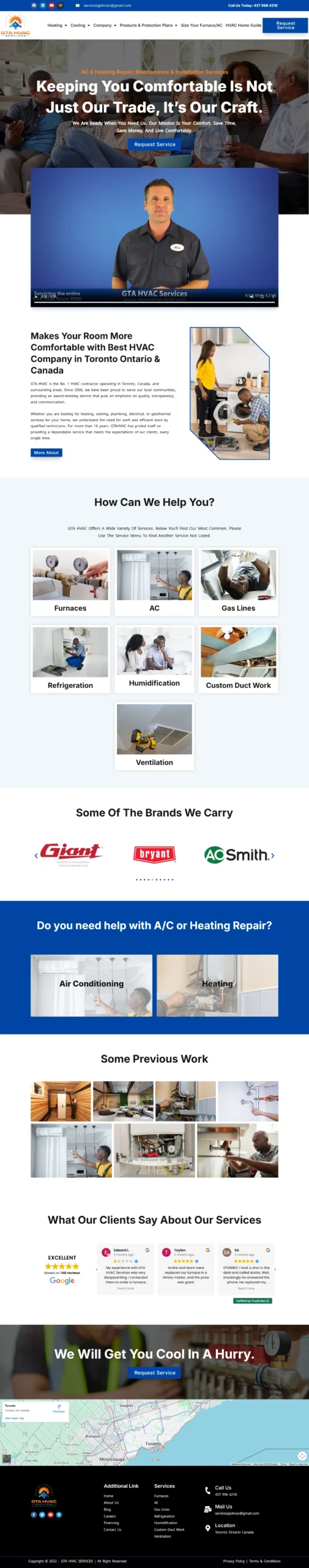 HAVC Website Design Live Demo | Rankva Marketing Agency