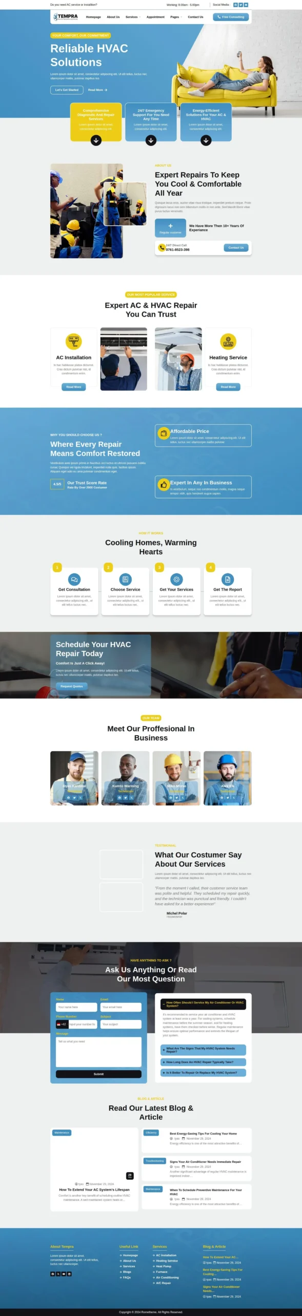 HAVC Website Design Live Demo | Rankva Marketing Agency