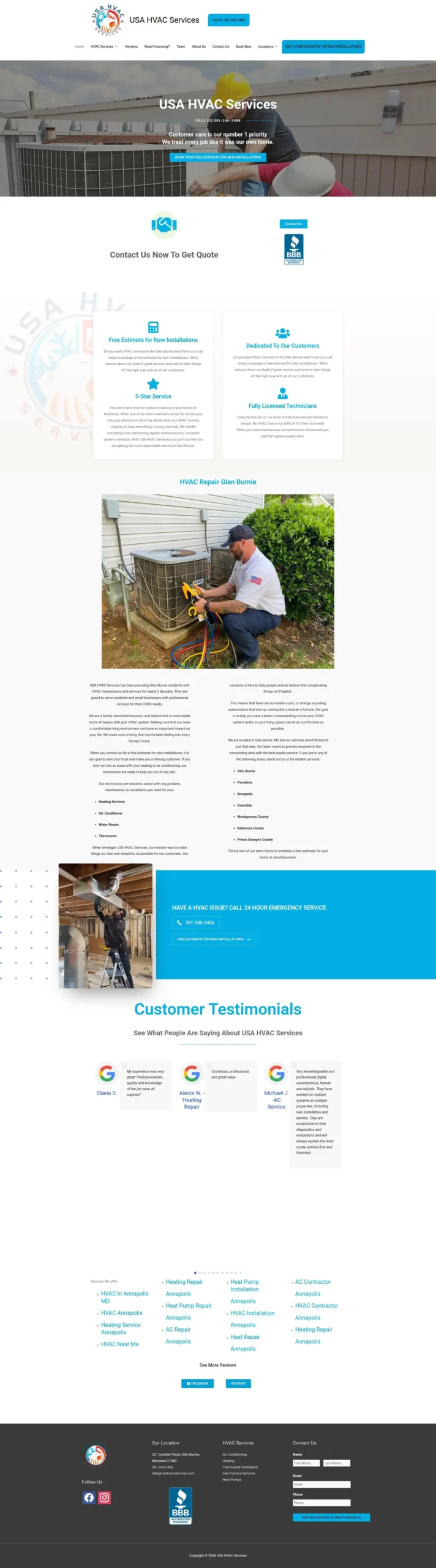 HAVC Website Design Live Demo | Rankva Marketing Agency